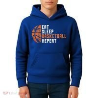 Basketball Coach Eat Sleep Basketball Repeat Kids Hoodie thumb 4