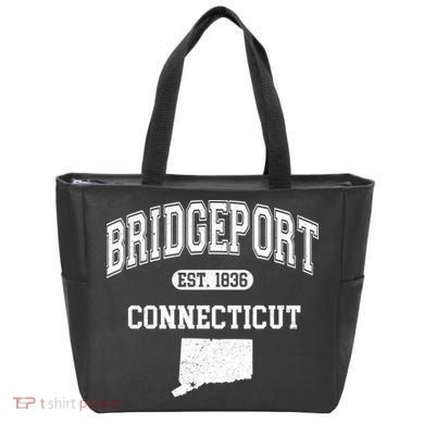 Bridgeport Connecticut Est. 1836 Varsity Tote Bag