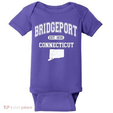 Bridgeport Connecticut Est. 1836 Varsity Baby Bodysuit