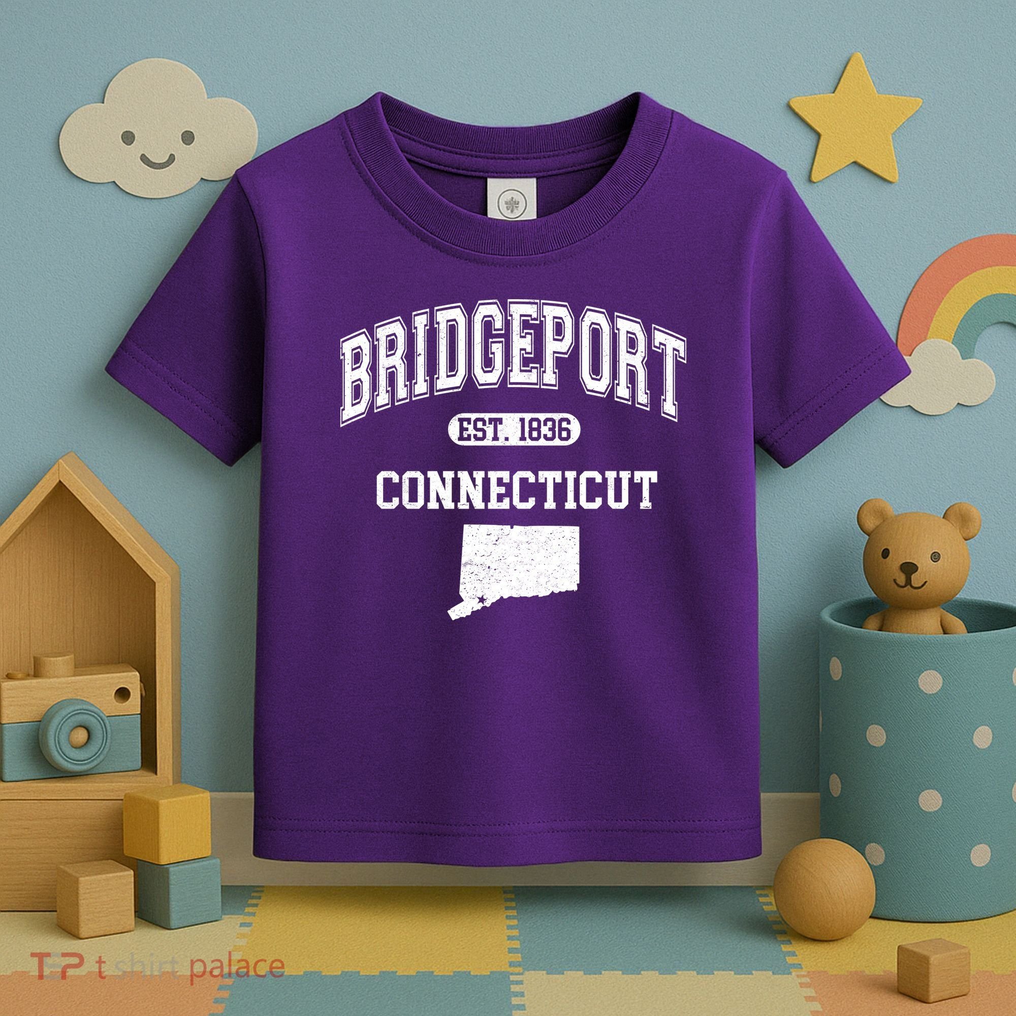 Bridgeport Connecticut Est. 1836 Varsity Toddler T-Shirt