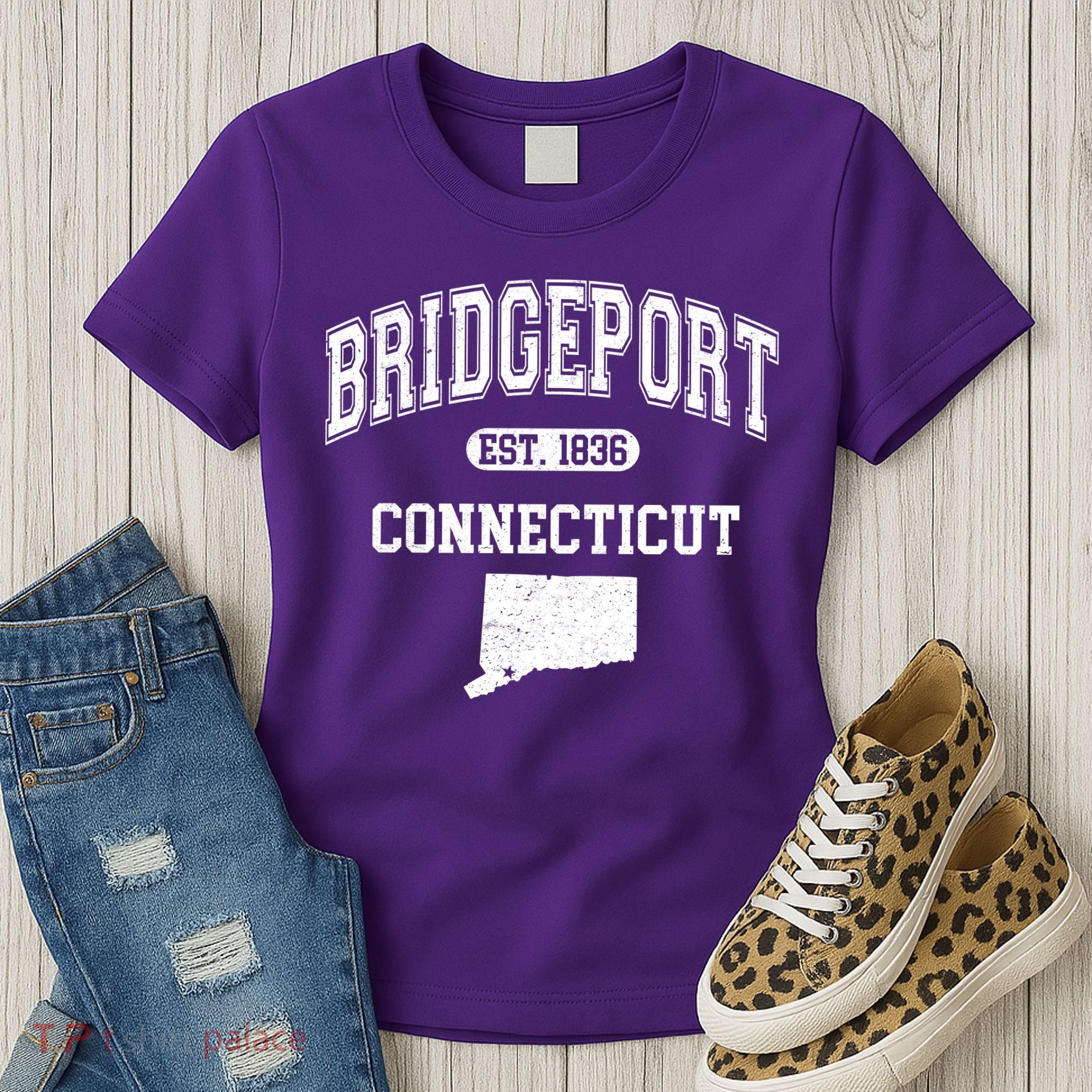 Bridgeport Connecticut Est. 1836 Varsity Women's T-Shirt
