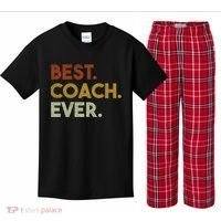Best Coach Ever Gift For Sports Coach Gift Kids Plaid Pajama Set thumb 0