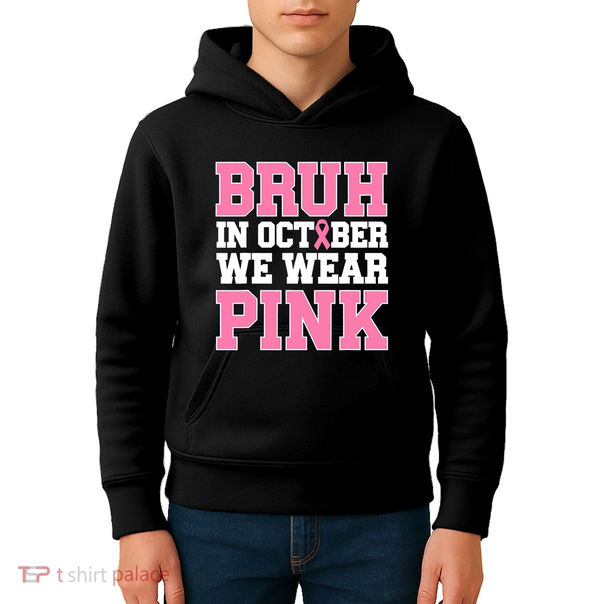 Breast Cancer For Bruh In October Wear Kids Hoodie