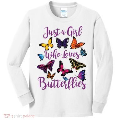 Butterfly Collection For Who Loves Butterflies Gift Kids Long Sleeve Shirt