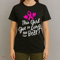 Breast Cancer Funny This Girl Got To Ring The Bell Chemo Grad T-Shirt thumb 4