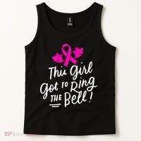 Breast Cancer Funny This Girl Got To Ring The Bell Chemo Grad Tank Top thumb 2