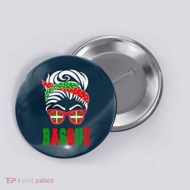 Basque Country Flag Basque Girl Button