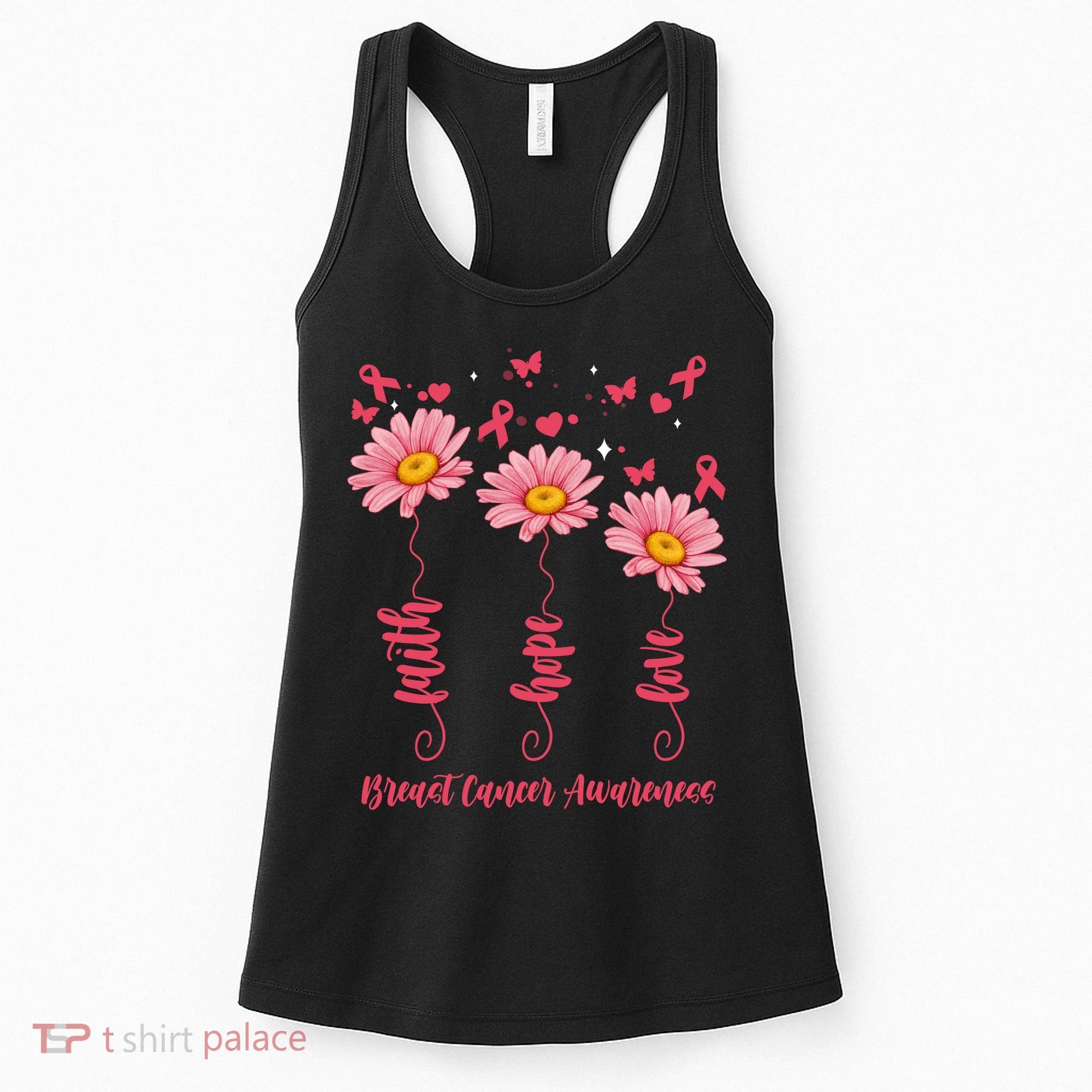 Breast Cancer Faith Hope Love Floral Women's Tank Top