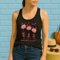Breast Cancer Faith Hope Love Floral Women's Tank Top thumb 2