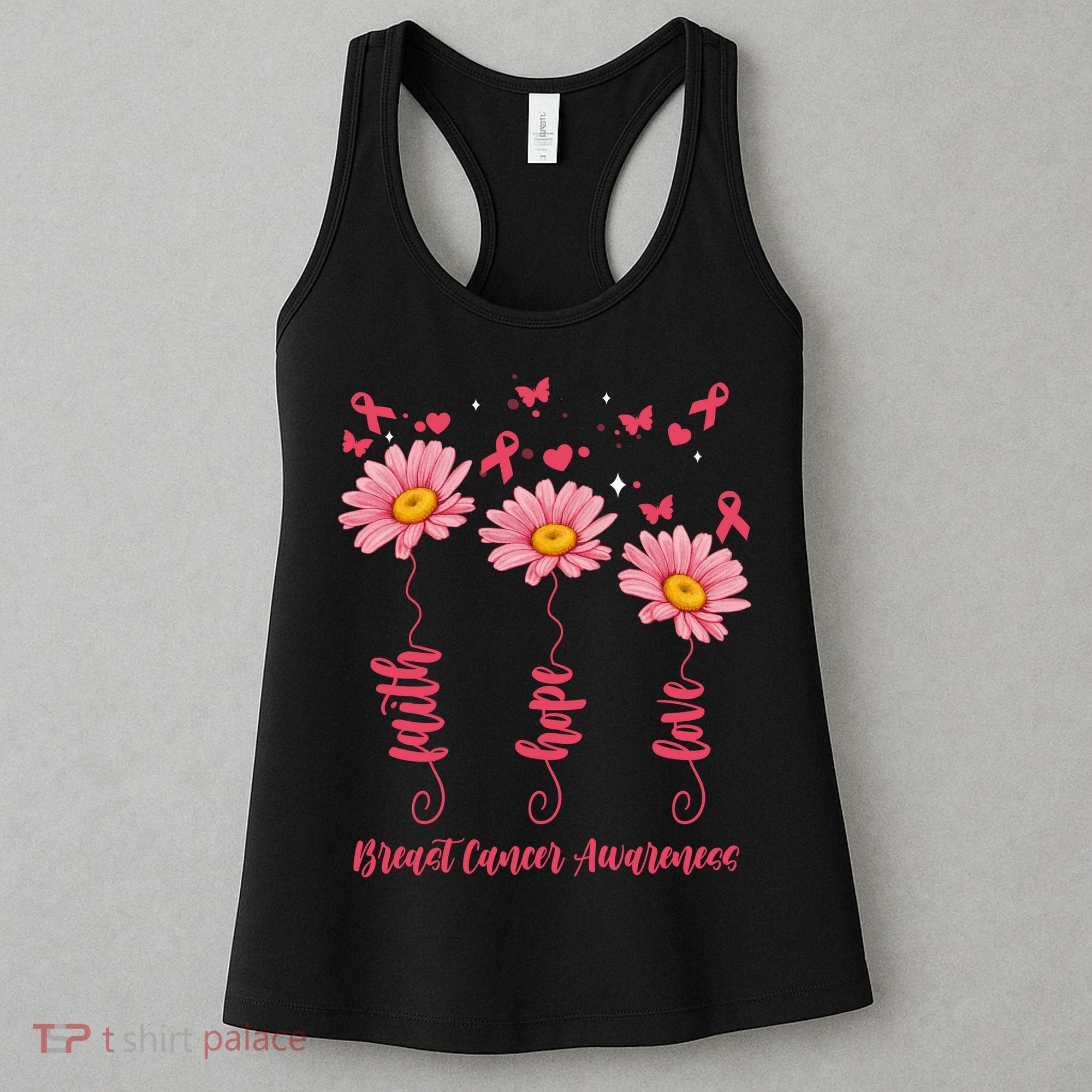 Breast Cancer Faith Hope Love Floral Women's Tank Top