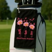Breast Cancer Faith Hope Love Floral Golf Towel thumb 2