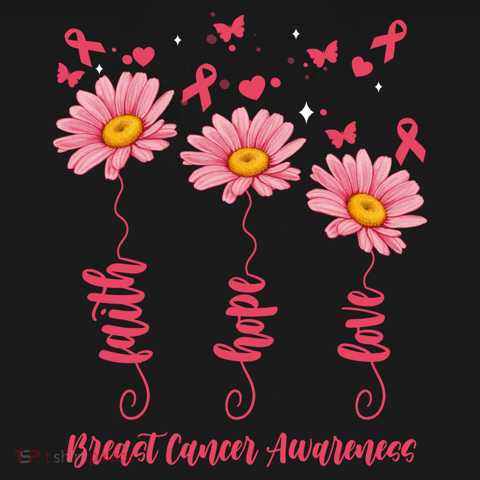 Breast Cancer Faith Hope Love Floral Visor