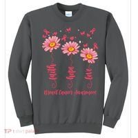 Breast Cancer Faith Hope Love Floral Sweatshirt thumb 0