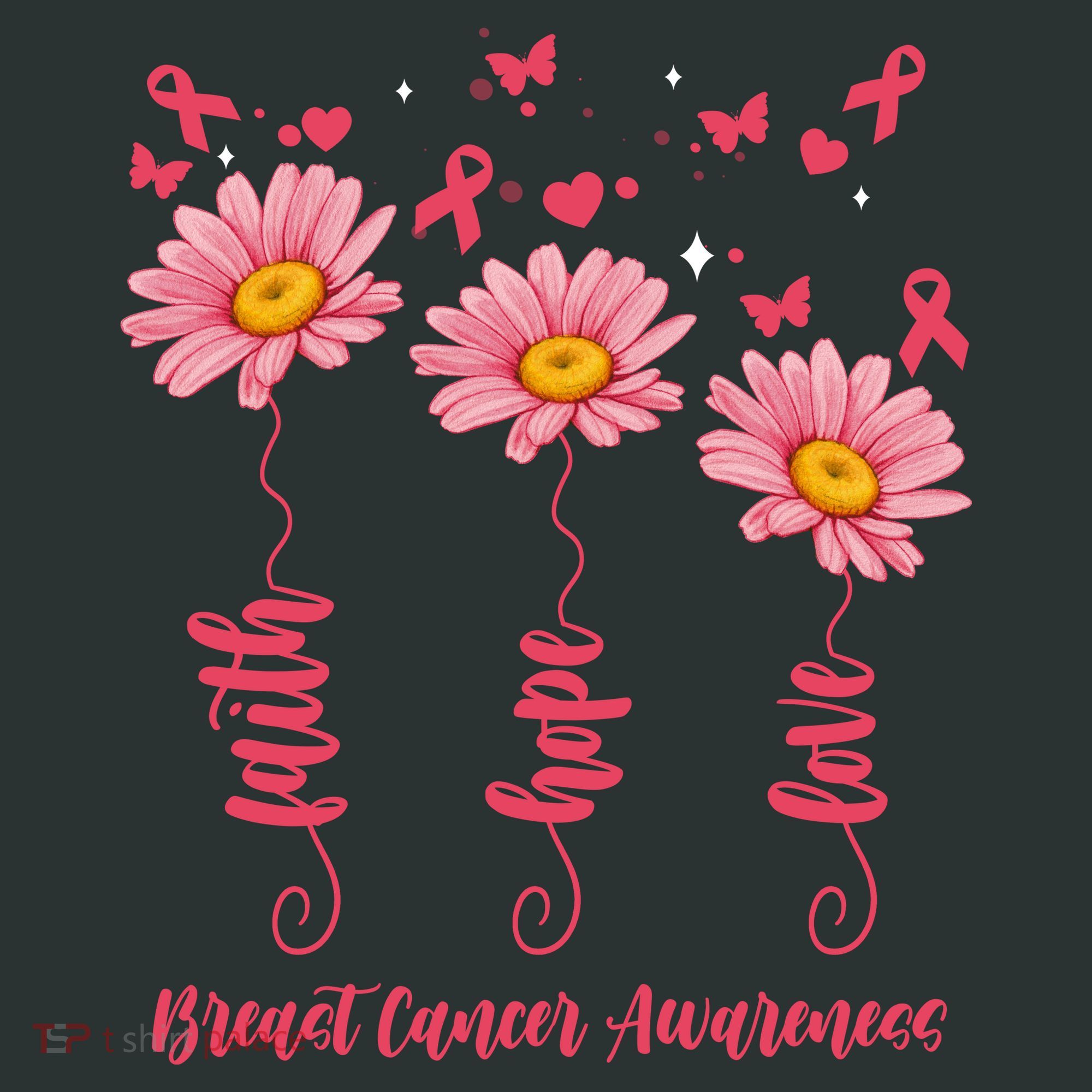 Breast Cancer Faith Hope Love Floral Sweatshirt