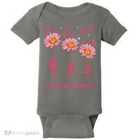 Breast Cancer Faith Hope Love Floral Baby Bodysuit thumb 0