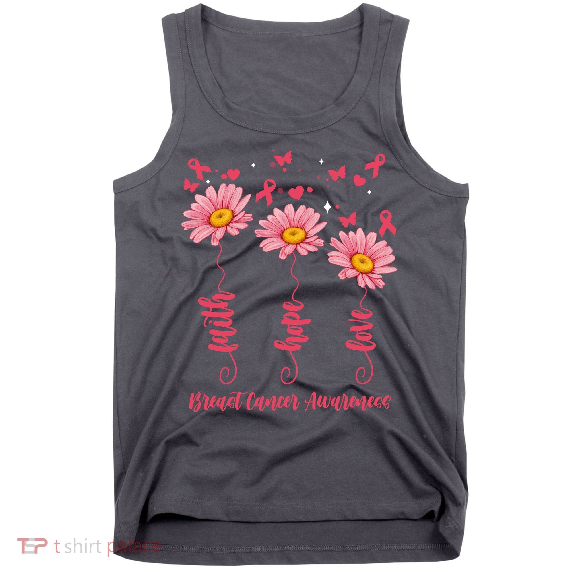 Breast Cancer Faith Hope Love Floral Tank Top