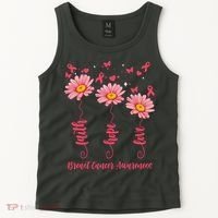 Breast Cancer Faith Hope Love Floral Tank Top thumb 2