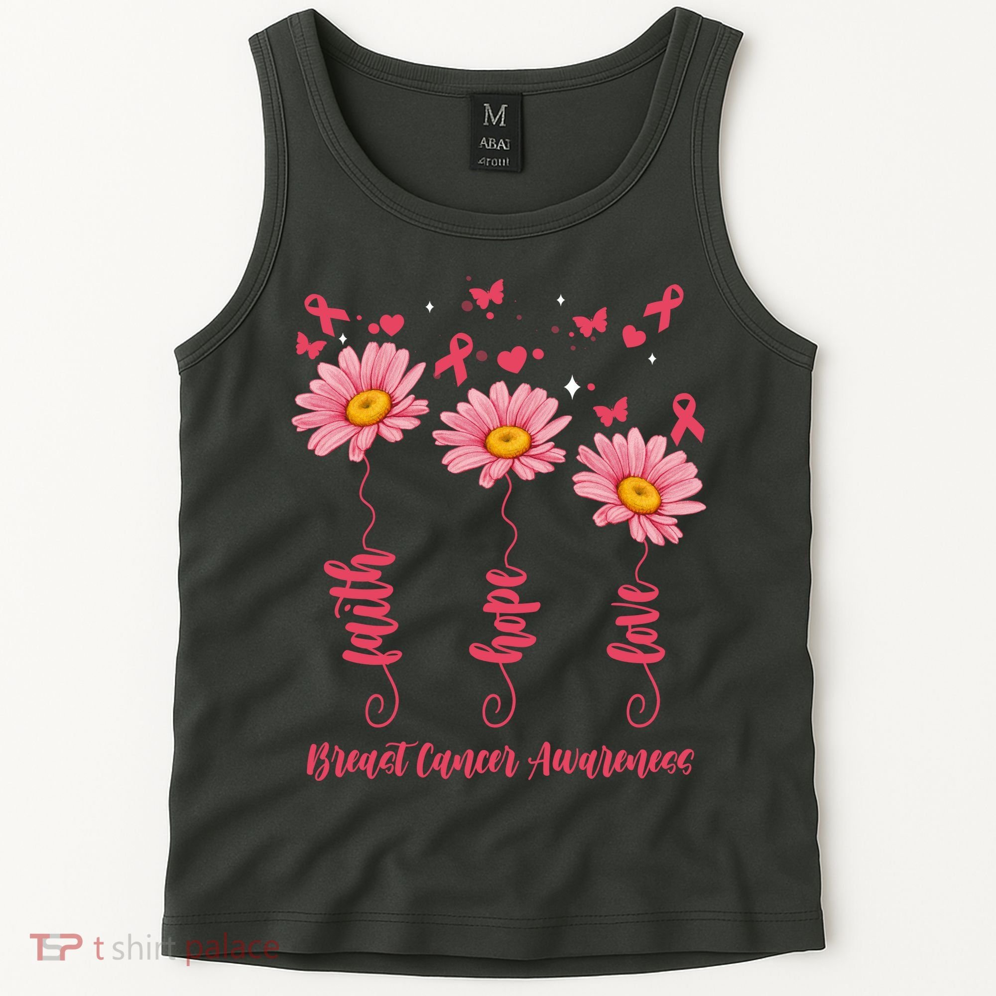 Breast Cancer Faith Hope Love Floral Tank Top
