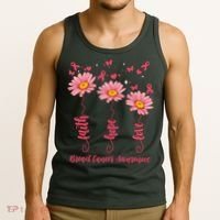 Breast Cancer Faith Hope Love Floral Tank Top thumb 3