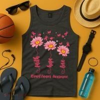 Breast Cancer Faith Hope Love Floral Tank Top thumb 4