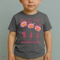 Breast Cancer Faith Hope Love Floral Toddler T-Shirt thumb 2