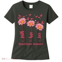 Breast Cancer Faith Hope Love Floral Women's T-Shirt thumb 0