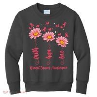 Breast Cancer Faith Hope Love Floral Kids Sweatshirt thumb 0