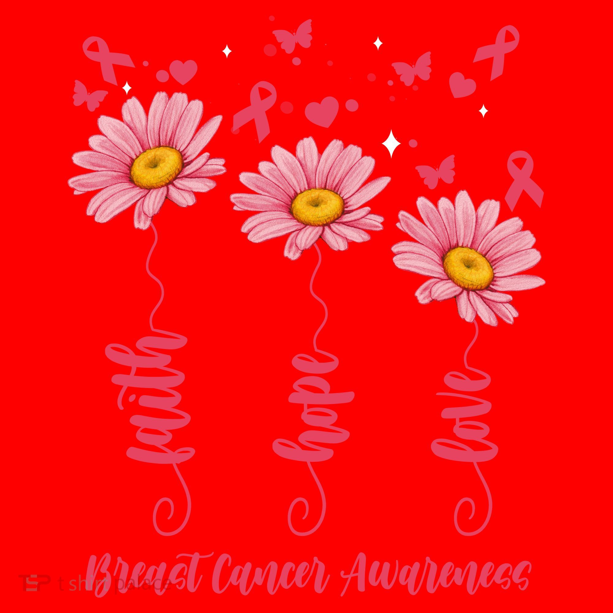 Breast Cancer Faith Hope Love Floral Santa Hat