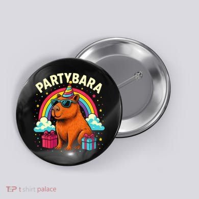 Birthday Capybara Fun Partybara Capybara Party  Button