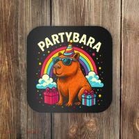 Birthday Capybara Fun Partybara Capybara Party  Coaster thumb 0