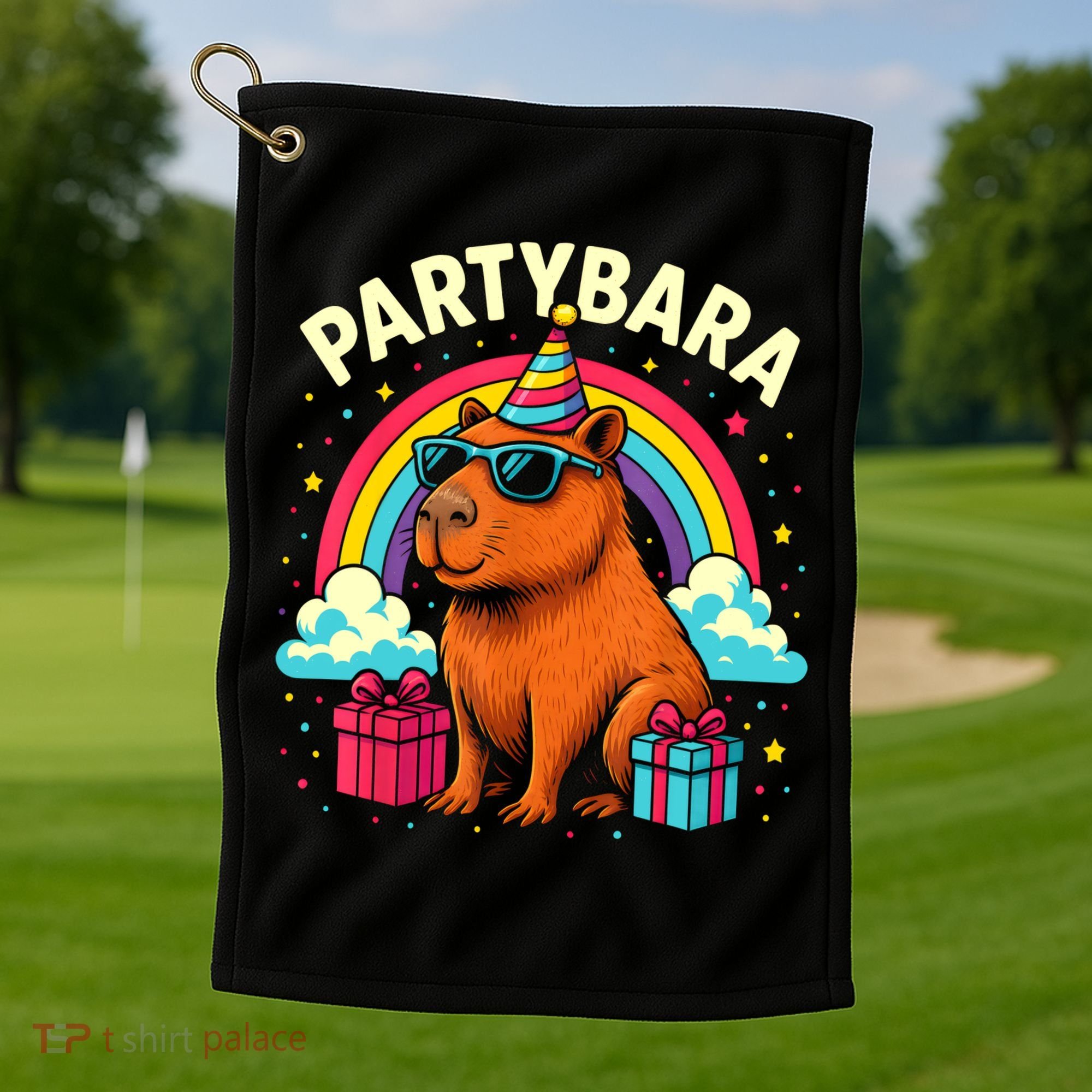 Birthday Capybara Fun Partybara Capybara Party  Golf Towel
