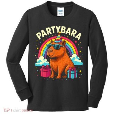 Birthday Capybara Fun Partybara Capybara Party  Kids Long Sleeve Shirt