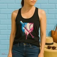 Baseball Cute For Women Ice Cream Cute Baseball Gift Women's Tank Top thumb 2