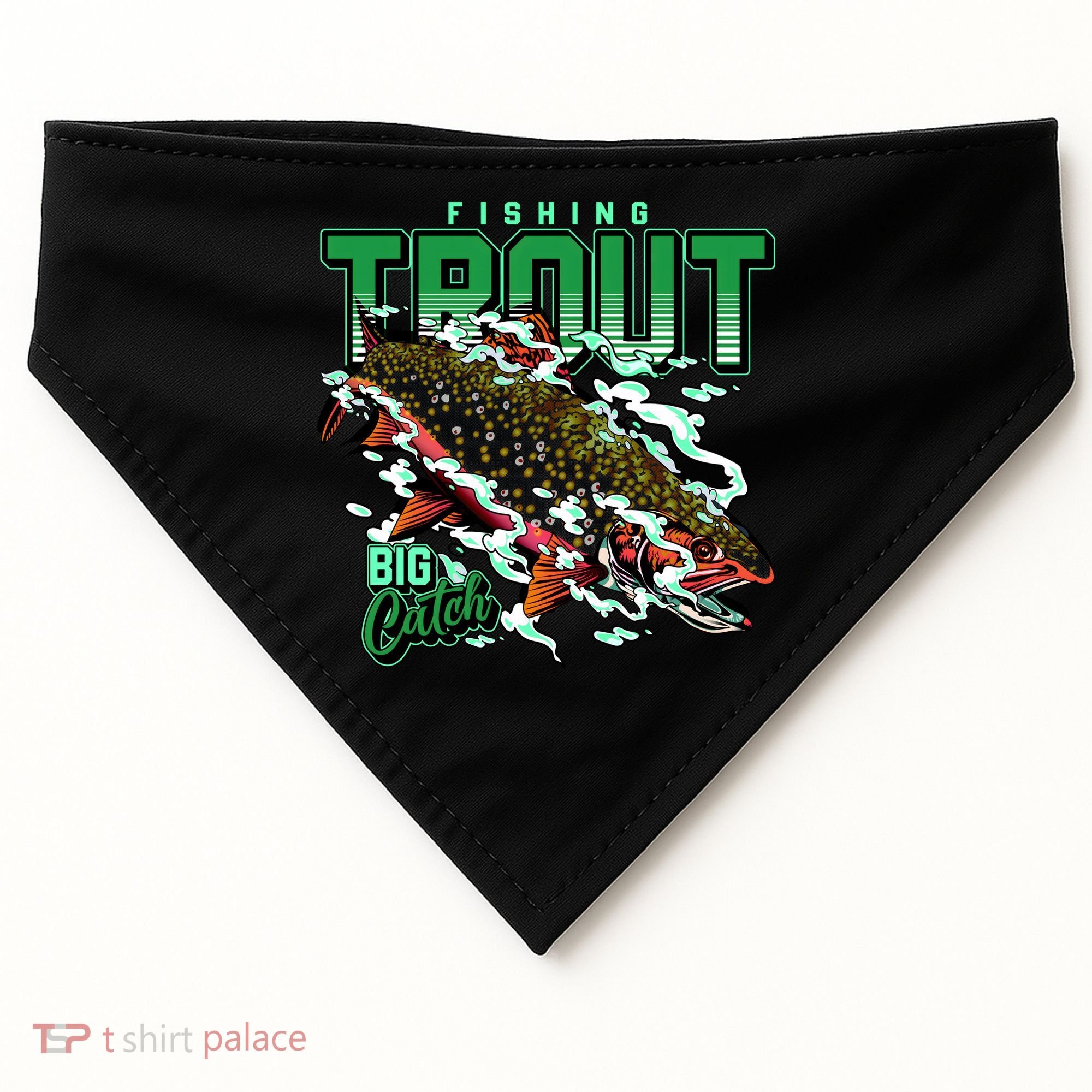 Big Catch Fishing For Trout USA-Made Doggie Bandana