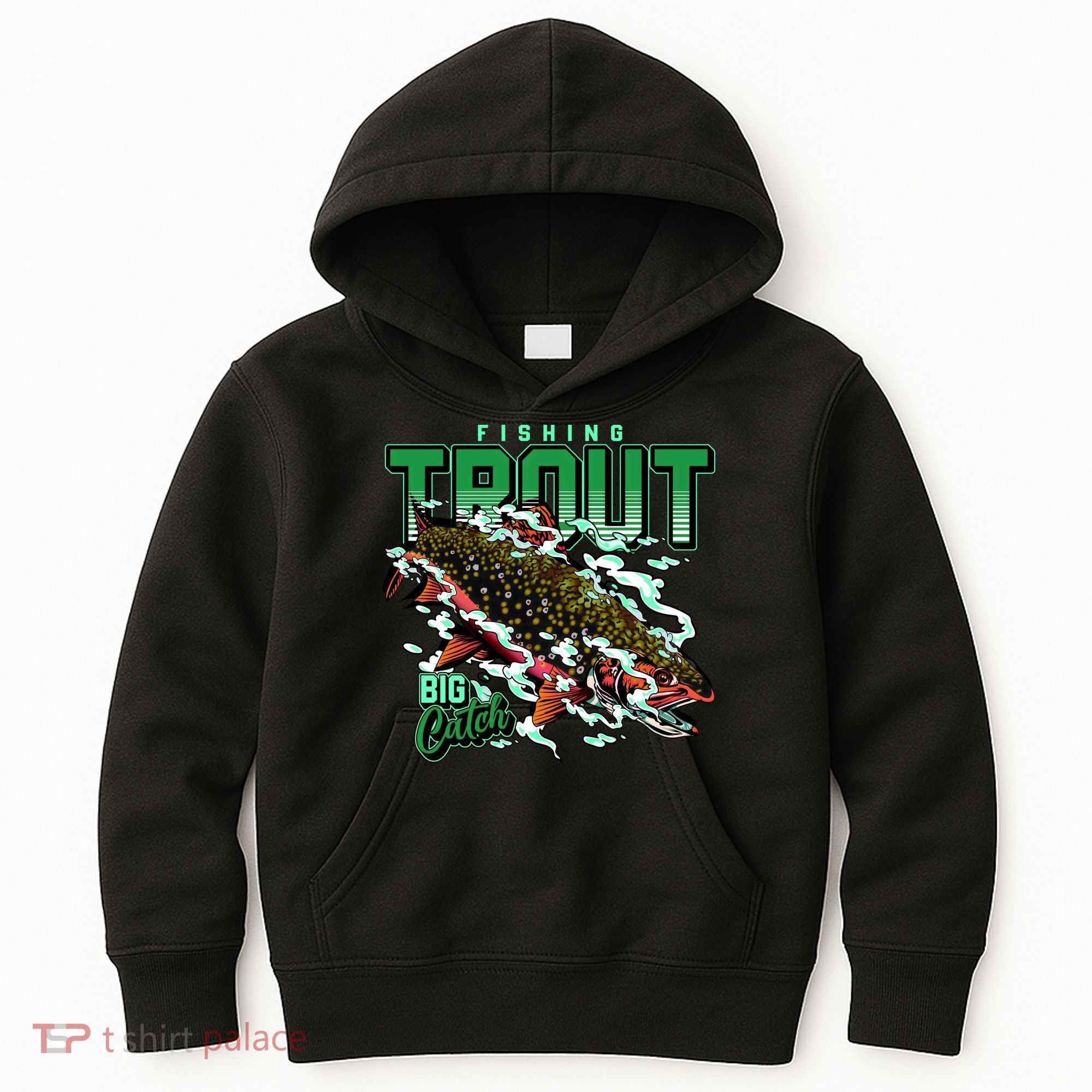 Big Catch Fishing For Trout Kids Hoodie