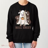 Boo Cow Farm Animals Funny Ghost Halloween Bull Sheet Gift Women's Sweatshirt thumb 0