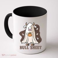 Boo Cow Farm Animals Funny Ghost Halloween Bull Sheet Gift Coffee Mug thumb 0