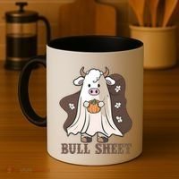 Boo Cow Farm Animals Funny Ghost Halloween Bull Sheet Gift Coffee Mug thumb 4