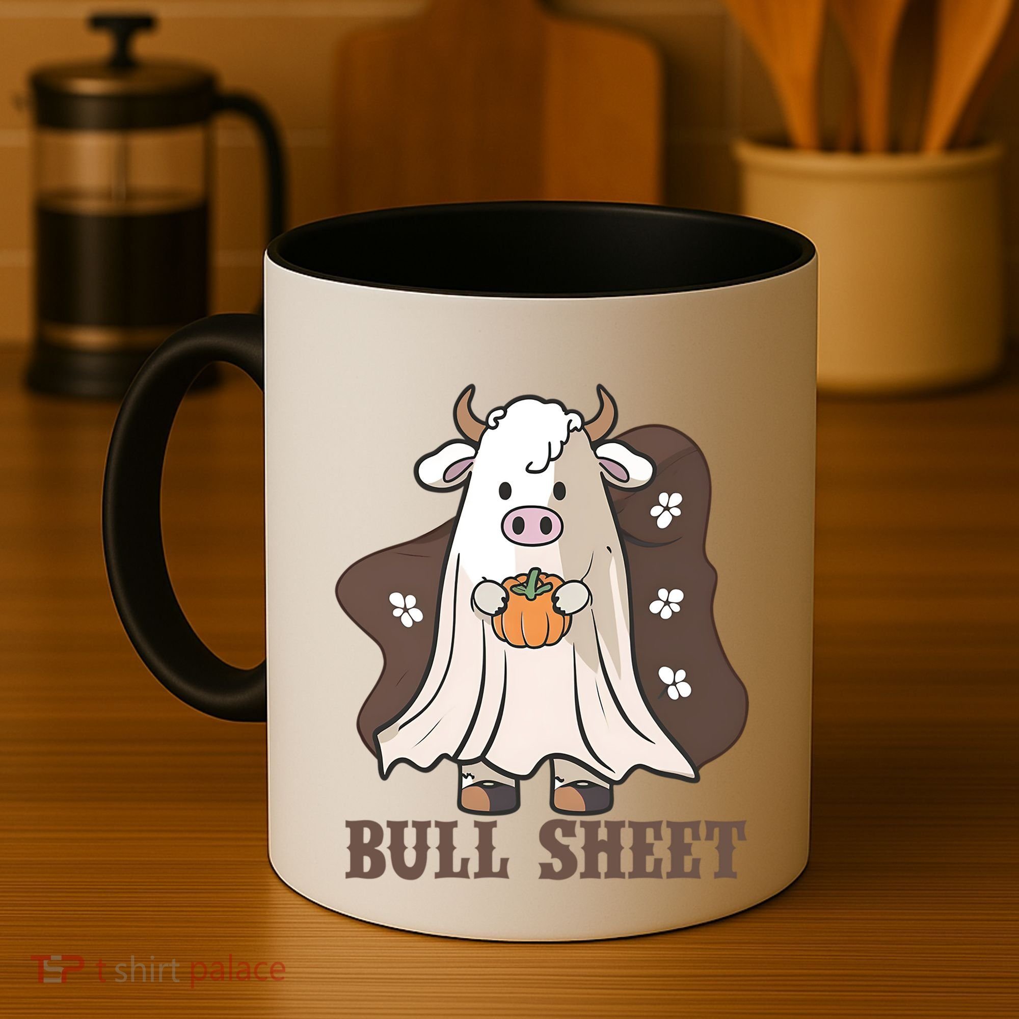 Boo Cow Farm Animals Funny Ghost Halloween Bull Sheet Gift Coffee Mug