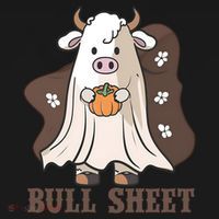 Boo Cow Farm Animals Funny Ghost Halloween Bull Sheet Gift Women's Hoodie thumb 2