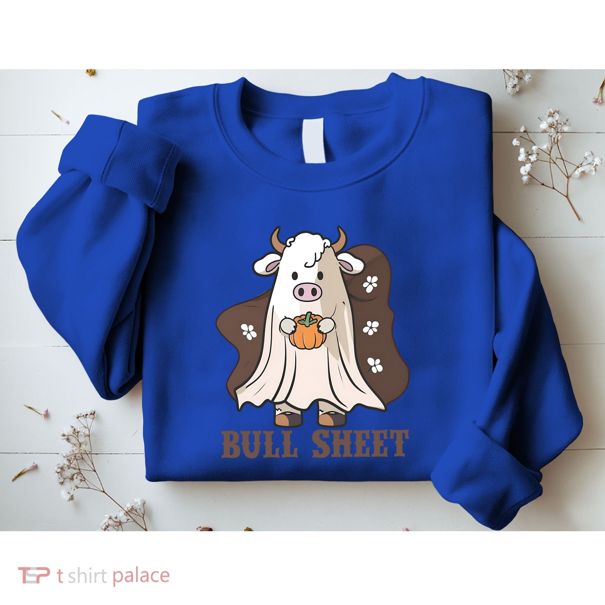 Boo Cow Farm Animals Funny Ghost Halloween Bull Sheet Gift Sweatshirt