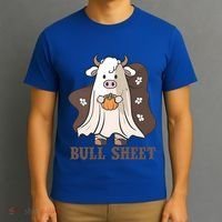 Boo Cow Farm Animals Funny Ghost Halloween Bull Sheet Gift T-Shirt thumb 3