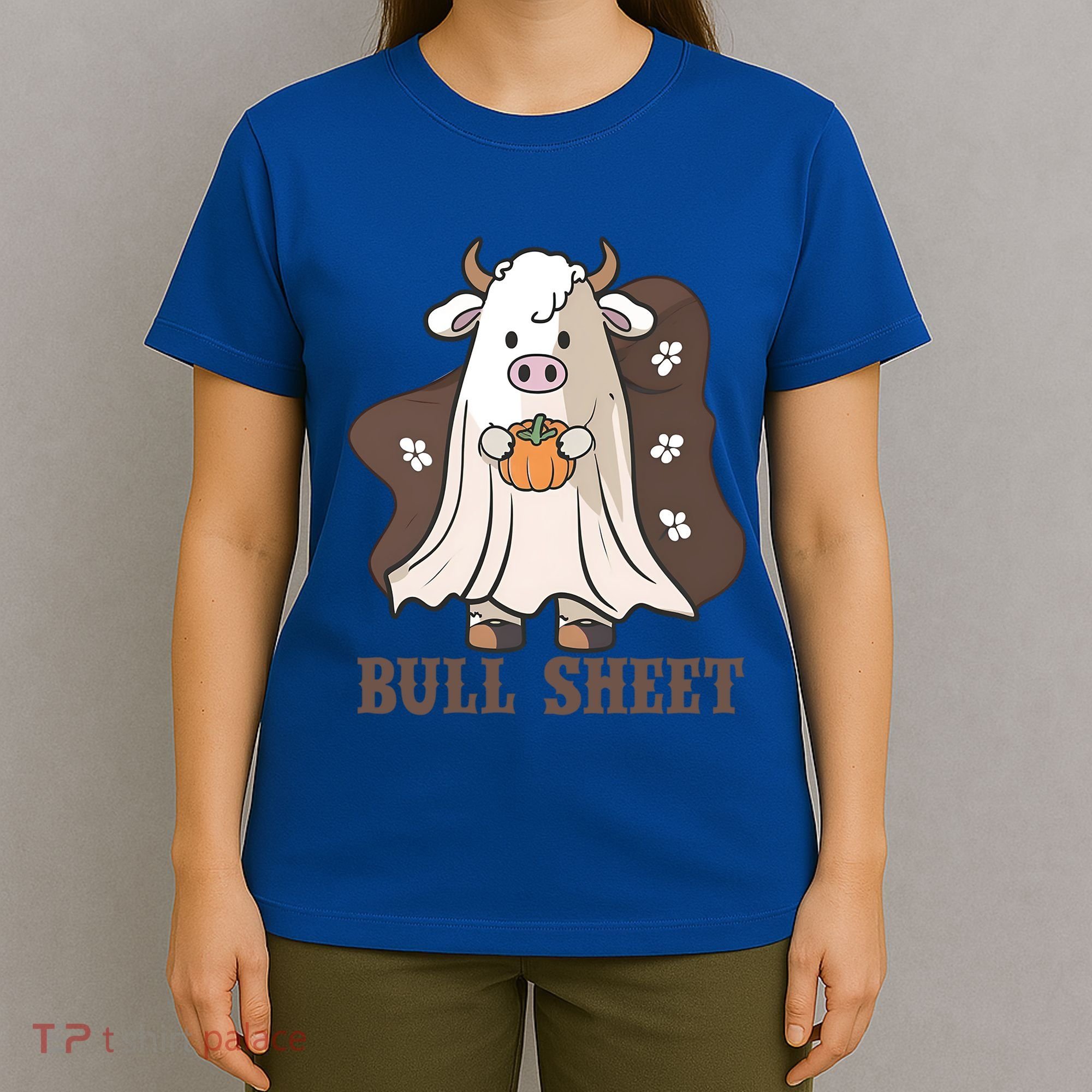 Boo Cow Farm Animals Funny Ghost Halloween Bull Sheet Gift T-Shirt