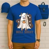 Boo Cow Farm Animals Funny Ghost Halloween Bull Sheet Gift T-Shirt thumb 6