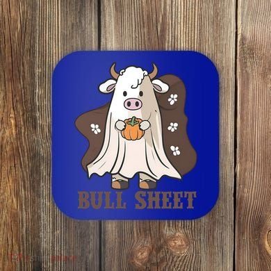 Boo Cow Farm Animals Funny Ghost Halloween Bull Sheet Gift Coaster