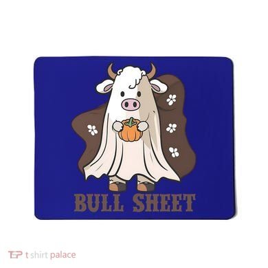 Boo Cow Farm Animals Funny Ghost Halloween Bull Sheet Gift Mousepad