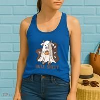 Boo Cow Farm Animals Funny Ghost Halloween Bull Sheet Gift Women's Tank Top thumb 2