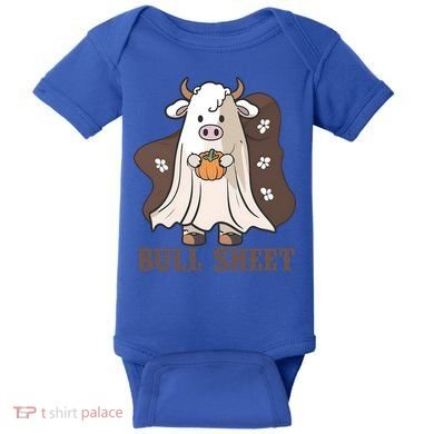 Boo Cow Farm Animals Funny Ghost Halloween Bull Sheet Gift Baby Bodysuit