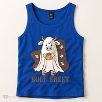 Boo Cow Farm Animals Funny Ghost Halloween Bull Sheet Gift Tank Top thumb 2