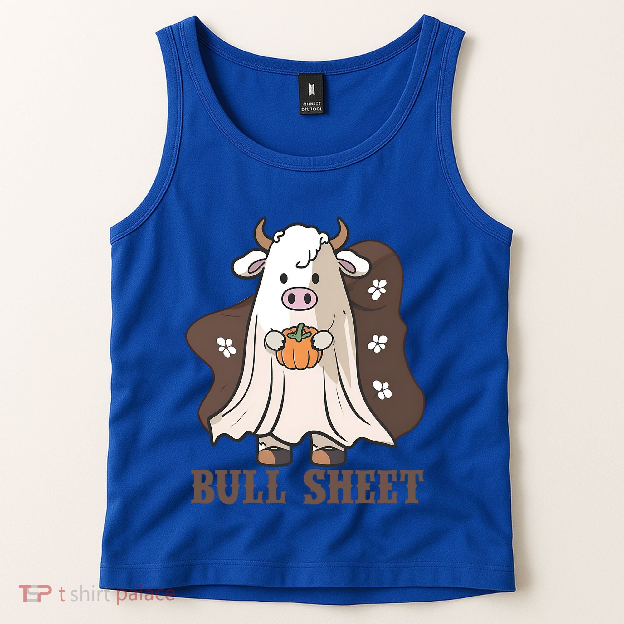 Boo Cow Farm Animals Funny Ghost Halloween Bull Sheet Gift Tank Top